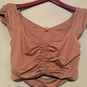 FP Movement by Free People Ruched Olive green Crop Top